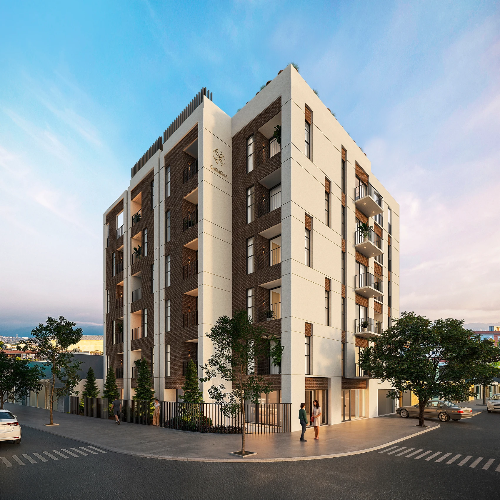 Render de la fachada de Carmenia Apartamentos