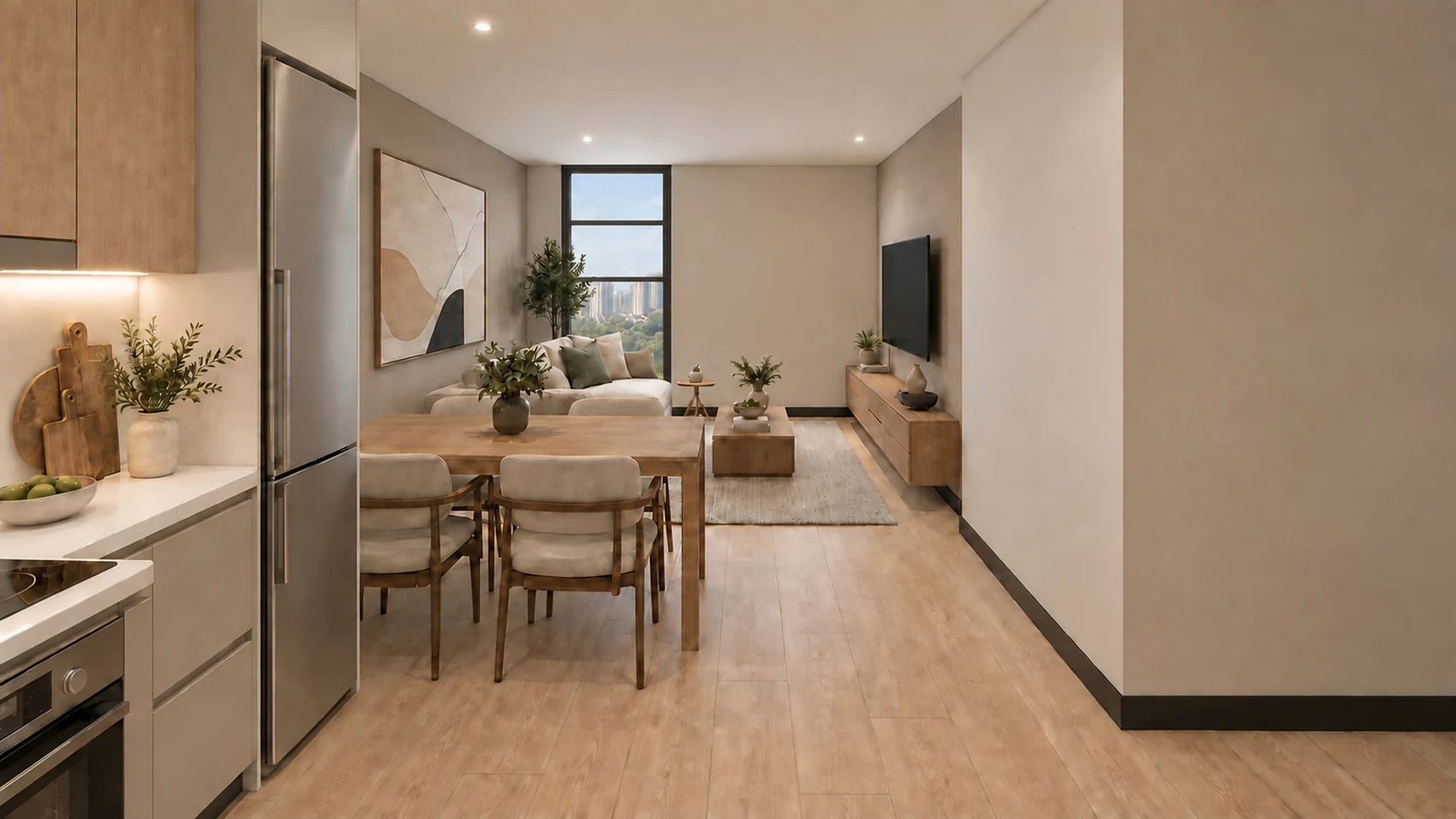 Render del interior del apartamento B-4
